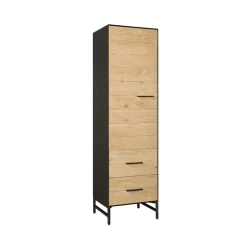 Tower Living Opbergkasten|Opbergkast Lido Eiken en metaal, 190 x 55cm Naturel