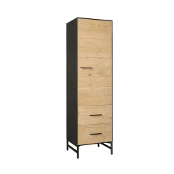 Tower Living Opbergkasten|Opbergkast Lido Eiken en metaal, 190 x 55cm Naturel