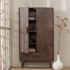 WOOOD Opbergkasten|Opbergkast Liya Mangohout Donkerbruin