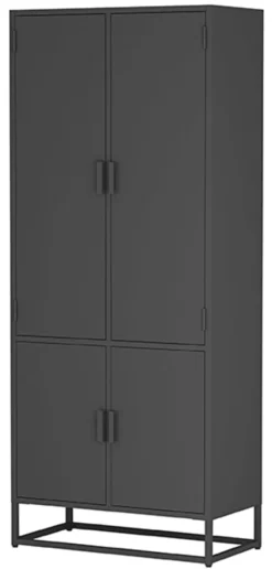 LABEL51 Opbergkasten|Opbergkast Luff Metaal, 190 x 80cm Zwart