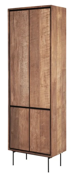 DTP Home Opbergkasten|Opbergkast Metropole Teakhout, 210 x 70cm Bruin, Zwart