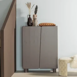 WOOOD Opbergkasten|Opbergkast Root Grenenhout, 135 x 100cm, kleur Truffelbruin