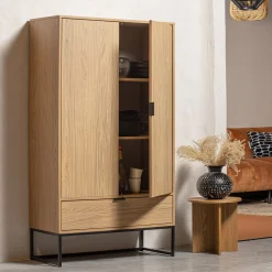 WOOOD Opbergkasten|Opbergkast Silas Eiken, 149 x 85cm, kleur Naturel