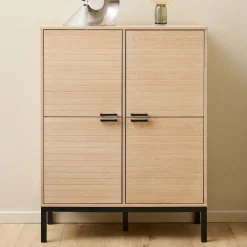 Bendt Opbergkasten|Opbergkast Tisa Eiken, 120 x 91cm Wit