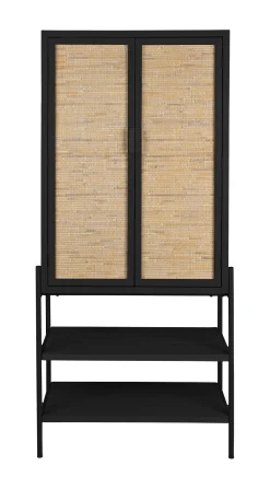 Dutchbone Opbergkasten|Opbergkast Yasu Rattan, 160 x 70cm Zwart