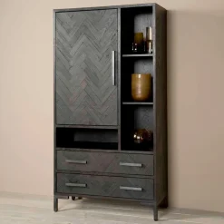 Tower Living Opbergkasten|Opbergkast Ziano Visgraat, 190 x 100cm, kleur zwart