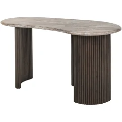 Richmond Interiors Bureaus|Organisch Bureau Rashford Marmer en hout, 150cm Donkerbruin