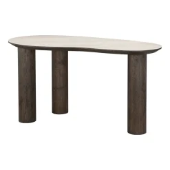 Richmond Interiors Bureaus|Sidetables|Organisch Bureau Ritz Travertin en eiken, 150 x 75cm Beige