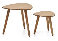 Kave Home Bijzettafels Set|Organische Bijzettafel Duvani Acaciahout, Set van 2 stuks