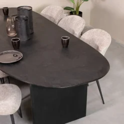 LABEL51 Organische Eettafel|Organische Eettafel Cooper Mangohout, 250 x 110cm, kleur Zwart