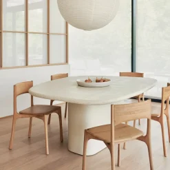 Ethnicraft Organische Eettafel|Organische Eettafel Elements Microcement, 200 x 143cm, kleur Off White