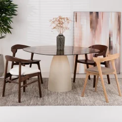 Sohome Sohome Giftcard|Organische Eettafel|Organische Eettafel Jacky Glas en betonlook, 140 x 120 cm