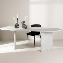 Nohr Organische Eettafel|Organische Eettafel Jenea Betonlook MDF, 220 x 100cm Wit