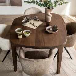 Eleonora Organische Eettafel|Organische Eettafel Taylor Mangohout Bruin