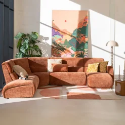 SEVN Hoekbank|Loungebank|Organische Hoekbank Ceylon Lounge Rechts, kleur Rood