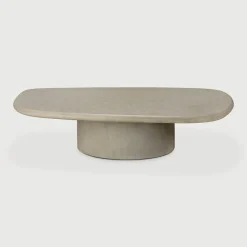 Ethnicraft Loungetafels & Bijzettafels|Organische Outdoor Salontafel Elements Beton, 134 x 90cm Lichtgrijs