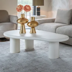 Richmond Interiors Organische Salontafel|Organische Salontafel Bloomstone 160 x 80cm, kleur Wit