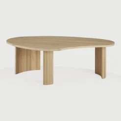 Ethnicraft Organische Salontafel|Organische Salontafel Boomerang Hout, 126 x 74cm