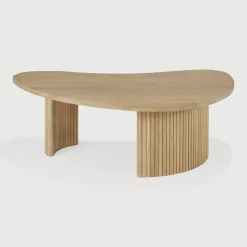 Ethnicraft Organische Salontafel|Organische Salontafel Boomerang Hout, 90 x 61cm