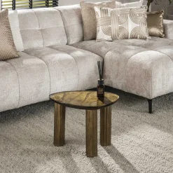 LifestyleFurn Organische Salontafel|Glazen Salontafel|Organische Salontafel Cassidi Glas, 51 x 37cm