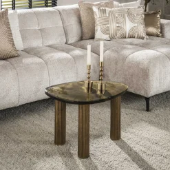 LifestyleFurn Glazen Salontafel|Organische Salontafel|Organische Salontafel Cassidi Glas, 62 x 45cm