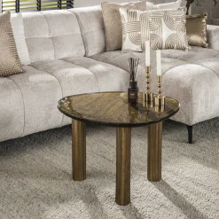 LifestyleFurn Glazen Salontafel|Organische Salontafel|Organische Salontafel Cassidi Glas, 70 x 59cm