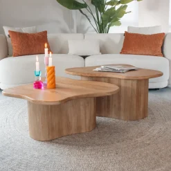 By-Boo Salontafel Set|Organische Salontafel|Organische Salontafel Fall Mangohout, Set van 2 stuks