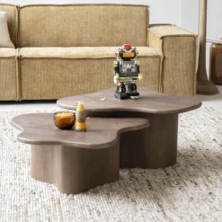 By-Boo Salontafel Set|Organische Salontafel|Organische Salontafel Fall Mangohout, Set van 2 stuks