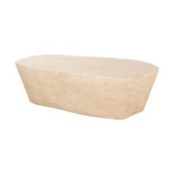 Richmond Interiors Organische Salontafel|Travertin Salontafel|Organische Salontafel Fictus Travertin look, 125 x 80cm Beige