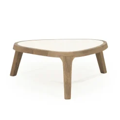 Eleonora Organische Salontafel|Organische Salontafel Fred Marmer en mangohout Bruin