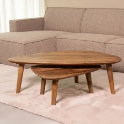 LABEL51 Salontafel Set|Organische Salontafel|Organische Salontafel Gregg Mangohout, Set van 2 stuks