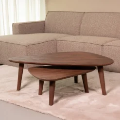 LABEL51 Salontafel Set|Organische Salontafel|Organische Salontafel Gregg Mangohout, Set van 2 stuks