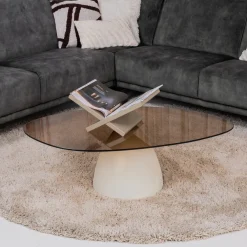 Sohome Sohome Giftcard|Organische Salontafel|Organische Salontafel Jacky Glas en betonlook, 110 x 65cm