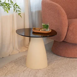 Sohome Sohome Giftcard|Glazen Salontafel|Organische Salontafel Jacky Glas en betonlook, 50 x 43cm