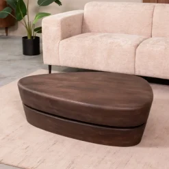 LABEL51 Organische Salontafel|Organische Salontafel Javi Mangohout, 110 x 80cm Espresso