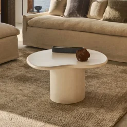 Kave Home Loungetafels & Bijzettafels|Organische Salontafel|Organische Salontafel Macarella Beton, 83 x 77cm