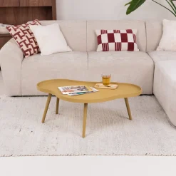 WOOOD Organische Salontafel|Organische Salontafel Mae 100 x 58cm, kleur Alpaca