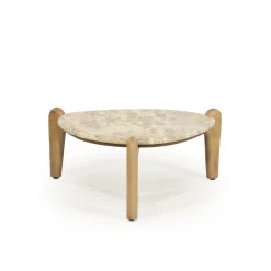 By-Boo Organische Salontafel|Organische Salontafel Marnish Marmer en mangohout Bruin