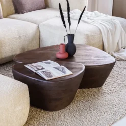 Eleonora Organische Salontafel|Organische Salontafel Mila Mangohout, kleur (per stuk) Bruin