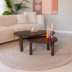 Sohome Sohome Giftcard|Salontafel Set|Organische Salontafel Noralie Mangohout, Set van 2 stuks