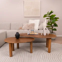 Sohome Sohome Giftcard|Salontafel Set|Organische Salontafel Noralie Mangohout, Set van 2 stuks