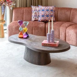 Richmond Interiors Organische Salontafel|Organische Salontafel Odile Mangohout, 130 x 70cm, kleur Donkerbruin