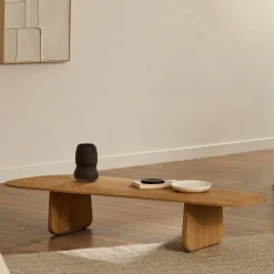 Kave Home Sohome Giftcard|Organische Salontafel|Organische Salontafel Pirita Eikenhout, 146 x 64cm