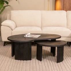 LABEL51 Salontafel Set|Organische Salontafel|Organische Salontafel Timon Mangohout, Set van 2 stuks