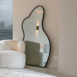 Richmond Interiors Zwarte Spiegels|Organische Spiegels|Organische Spiegel Aldon 181 x 91cm, kleur Zwart