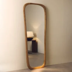 Kave Home Organische Spiegels|Organische Spiegel Alura Teakhout, 158 x 61cm