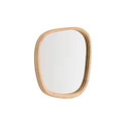 Kave Home Zwarte Spiegels|Organische Spiegels|Organische Spiegel Alura Teakhout, 47 x 45cm