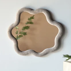 Nohr Organische Spiegels|Organische Spiegel Tho Bouclé, 70 x 70cm Transparant