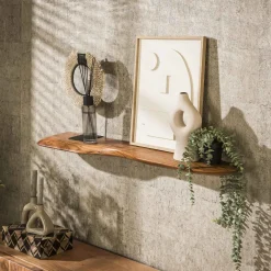 LifestyleFurn Wandrekjes & Wandplanken|Organische Wandplank Lavar Acaciahout Massief acacia naturel
