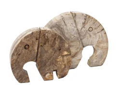 MUST Living Overige Decoratie|Ornament Elephant Versteend hout, 20 x 25cm